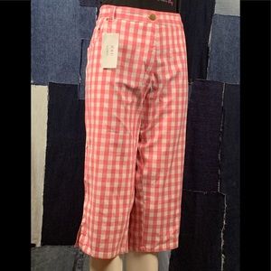 Checkered MIDI Cropped NWT Pants Sz L